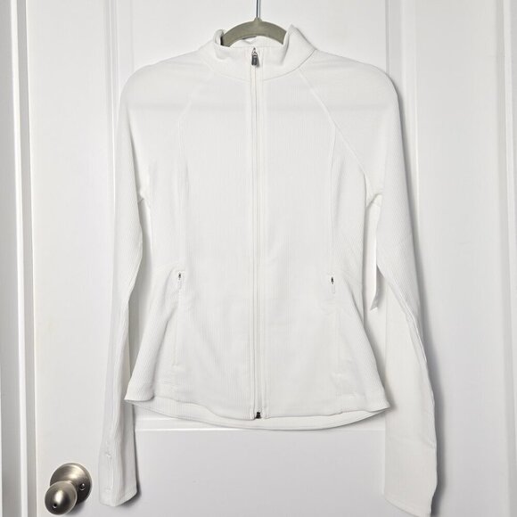 NWT Athleta Salutation Jacket Ribbed 2.0 - S White - Picture 3 of 8